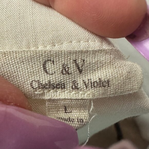 Chelsea & Violet C & V top sz L open‎ Floral Embroidered Peasant Kimono Cardigan - Picture 5 of 6